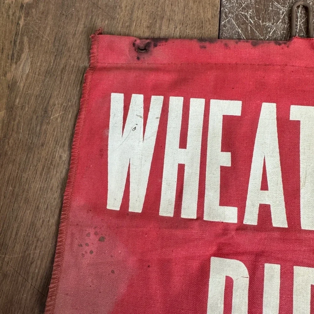 Vintage Wheatland Pipe U.S.A. Red Safety Flag Cotton 12 x‎ 12 inches Decor